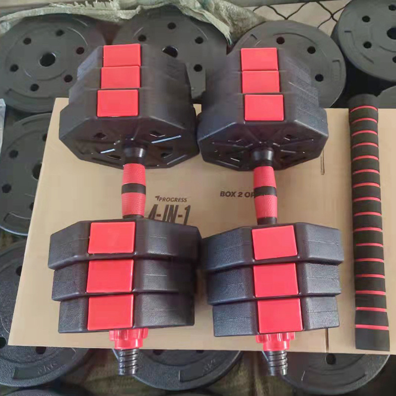 Gym Fitness Weight Lifting Strength Equipment Manufacture Adjustable Dumbbell Octagonal Cement Dumbbell