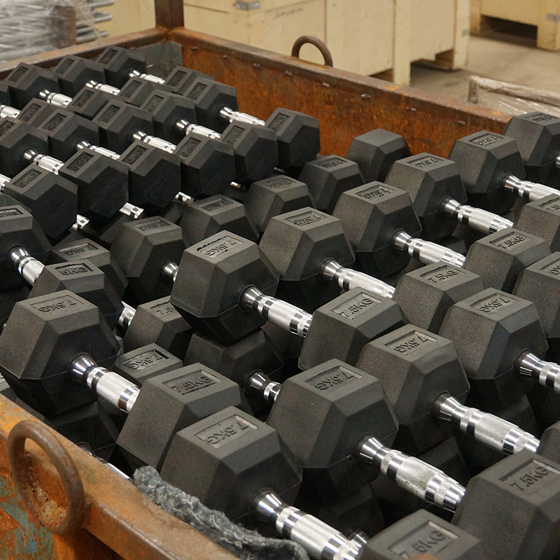 Hex Dumbbell--Rubber Coated Hexagonal Barbell Dumbbell with Adjustable Weight for Home Gym &amp; Crossfit Training