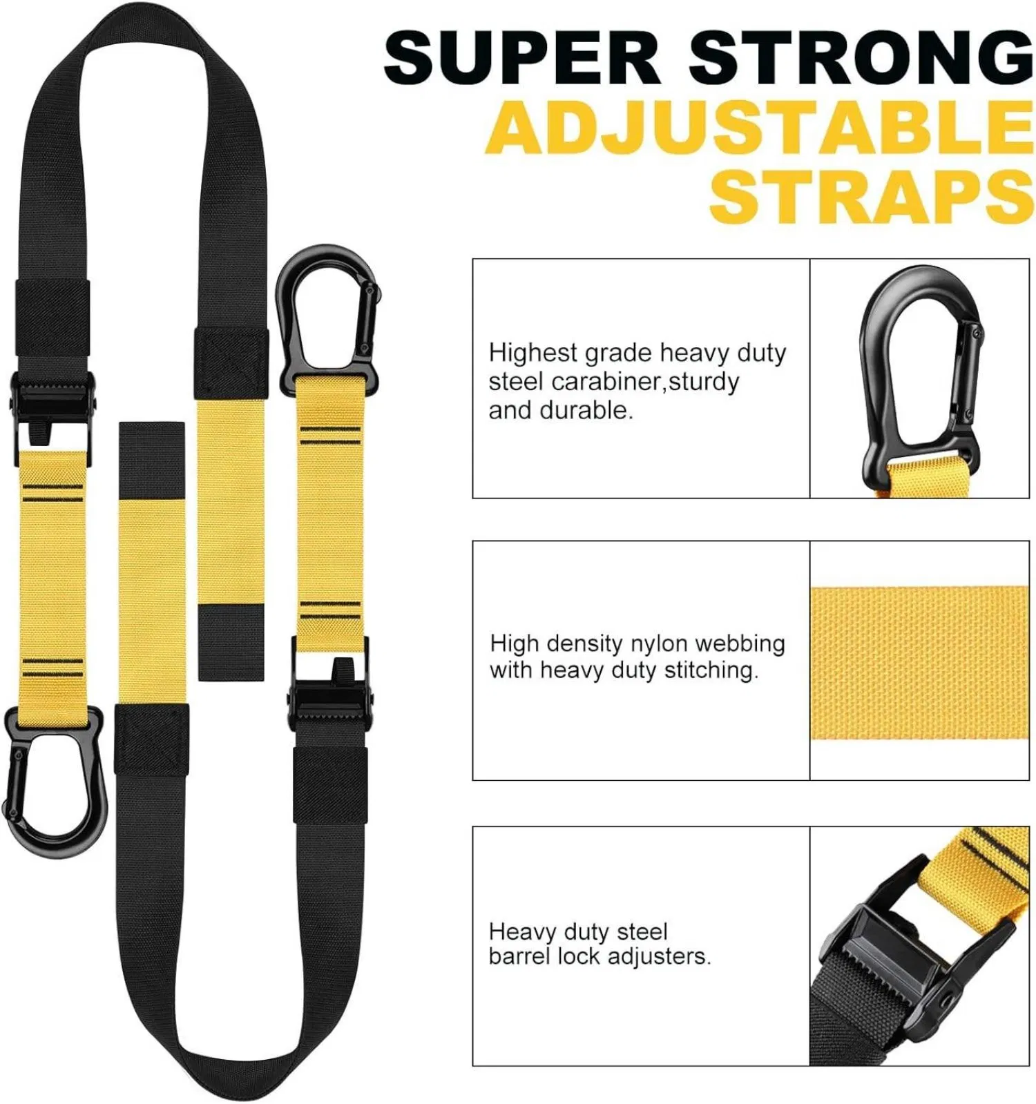 Home Resistance Training Kit Suspension Trainer Set with Extension Strap Door Anchor Handles for Workout Body Core Exercise