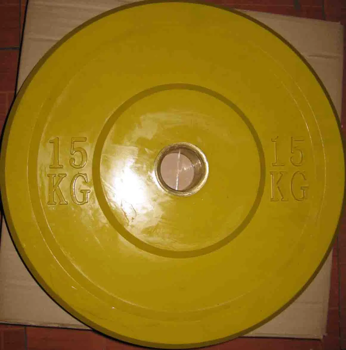 Yellow 15kg Solid Rubber Tranining Bumper Plates