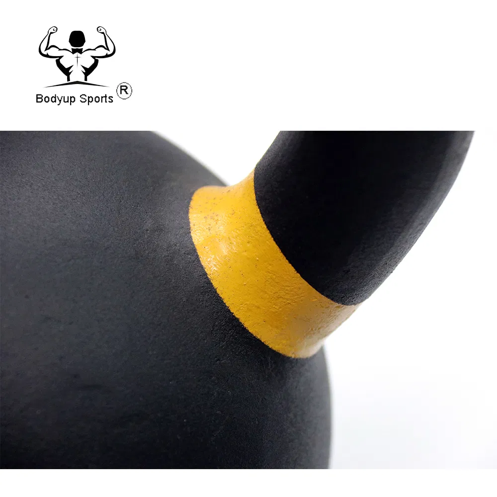 Black Cast Iron Kettlebell with Colorful Ears for Stylish Workouts