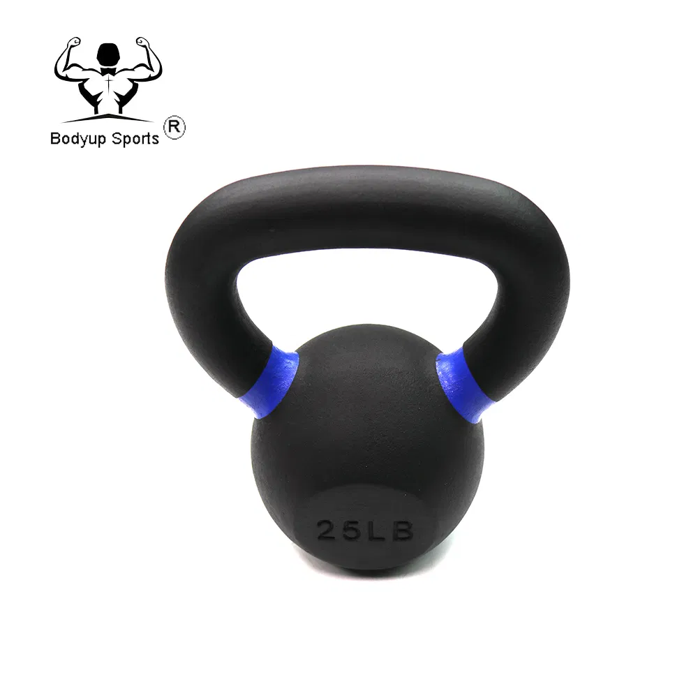 Black Cast Iron Kettlebell with Colorful Ears for Stylish Workouts