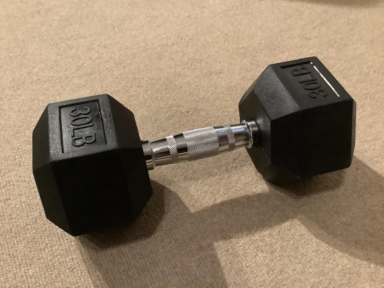 Hex Dumbbell--Rubber Coated Hexagonal Barbell Dumbbell with Adjustable Weight for Home Gym &amp; Crossfit Training