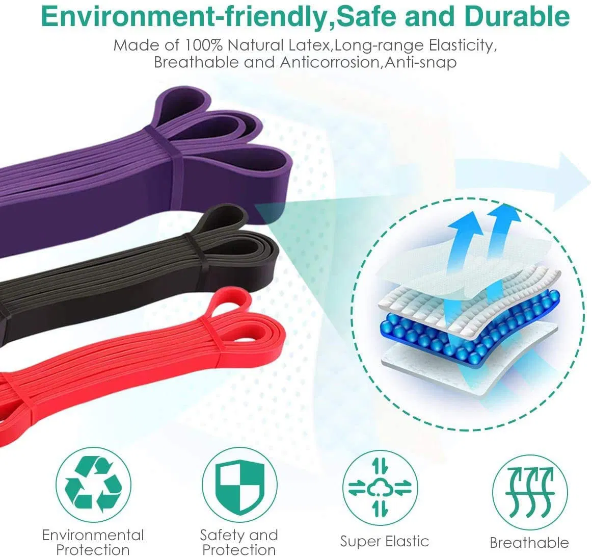 6PCS Exercise Loop Latex Resistance Bands for Home Fitness, Strength Training, Physical Therapy, Natural Latex Workout Bands