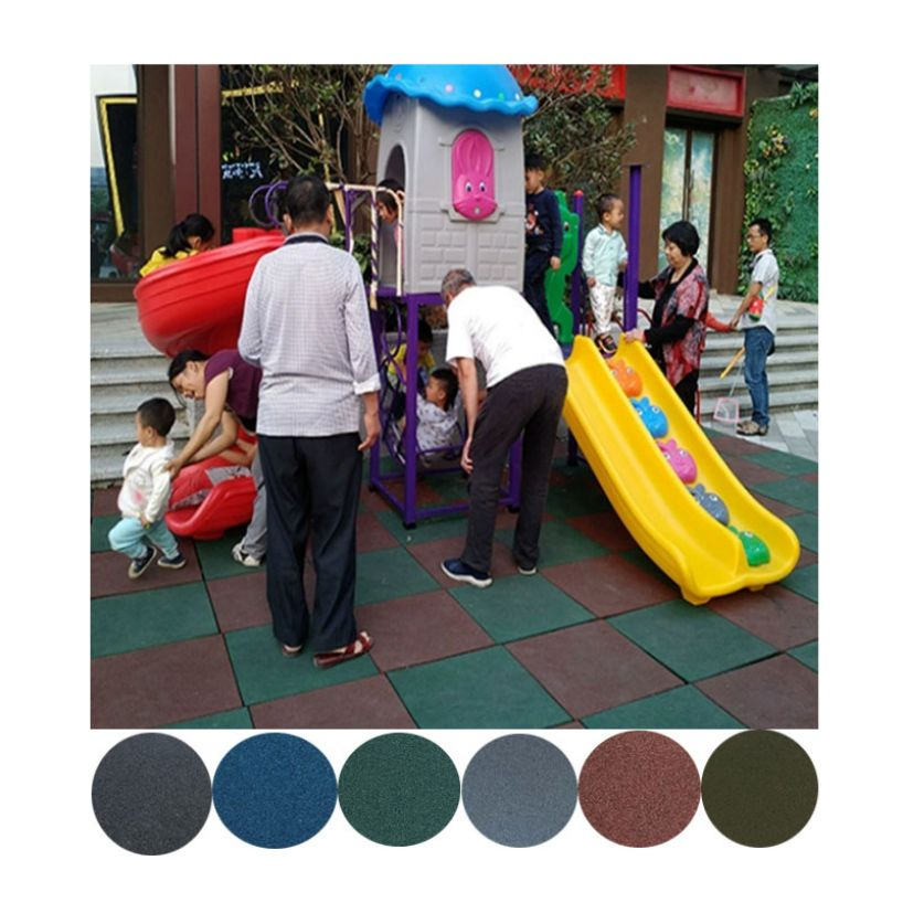Shock-Absorbing Playground 20mm Indoor EPDM Rubber Gym Flooring Tiles Mat