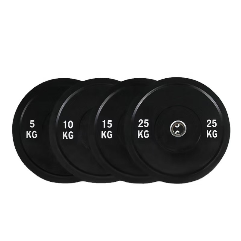 Gym Equipment Black Rubber Bumper Weight Plates for Home Gym Strength Training