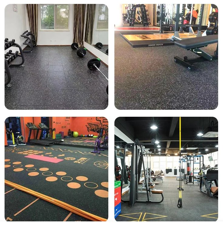 Indoor Anti Slip 20mm Recycled Rubber Flooring Tiles Gym Floor Mat