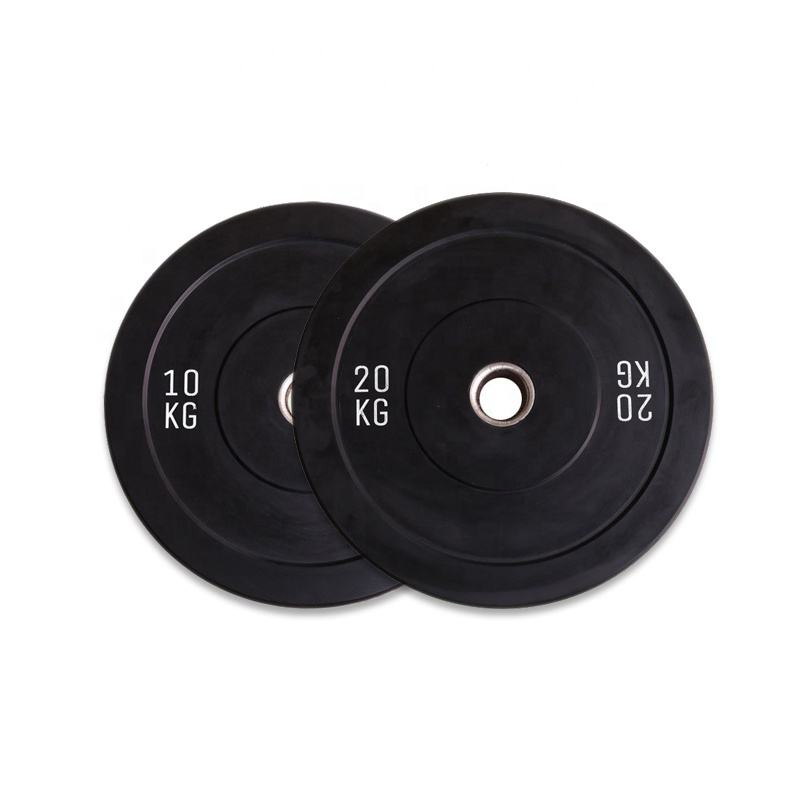 Gym Equipment Black Rubber Bumper Weight Plates for Home Gym Strength Training