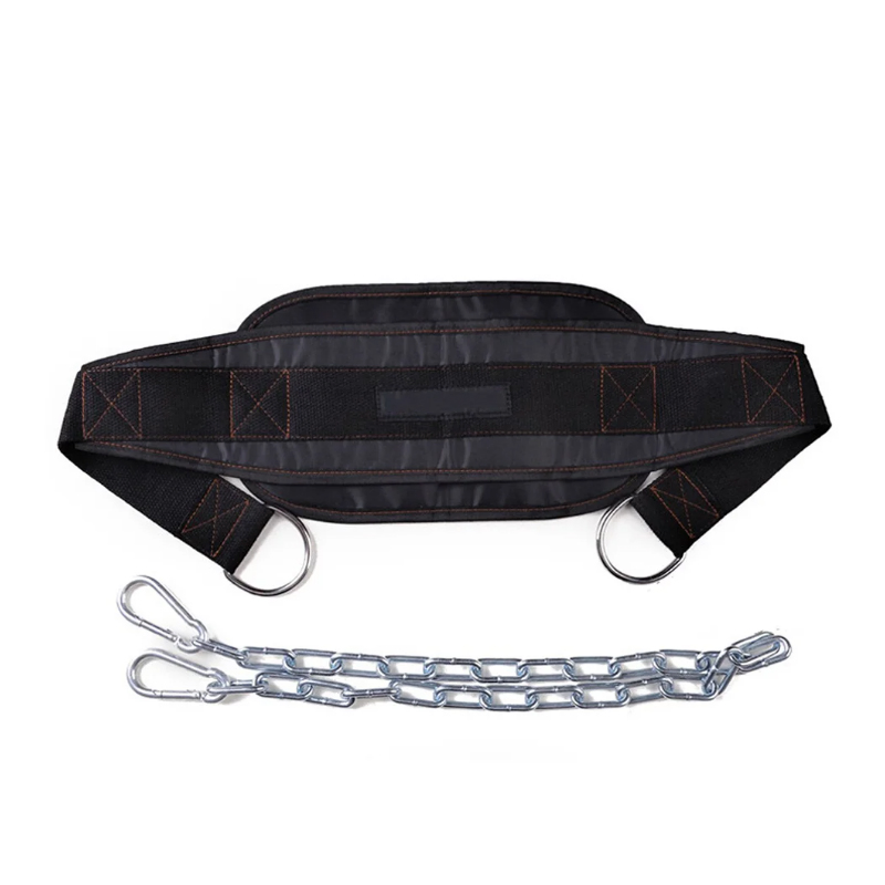 Dipping Belt with Chain Weightlifting Waist Belt Plastic Buckle Durable