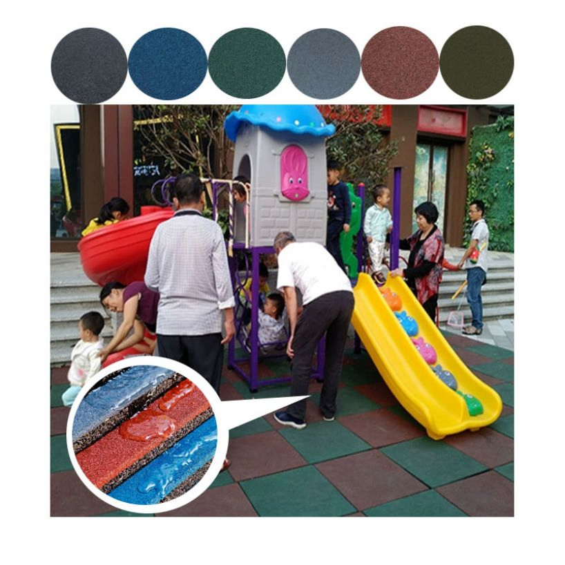 Shock-Absorbing Playground 20mm Indoor EPDM Rubber Gym Flooring Tiles Mat