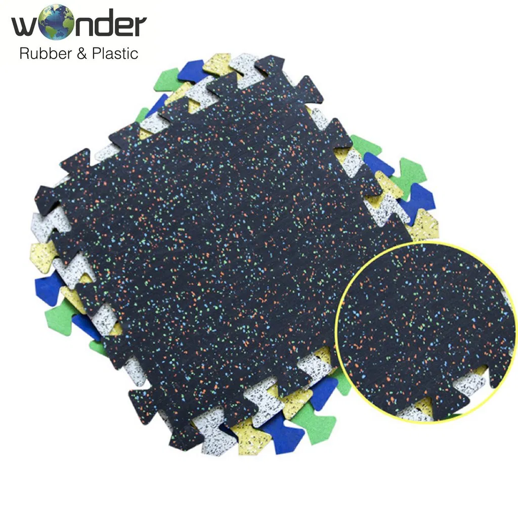 ODM Anti-Slip Playground EPDM Interlocking Paving Granule Puzzle Sport Rubber Flooring Mat Tiles Rolls Gym Fitness