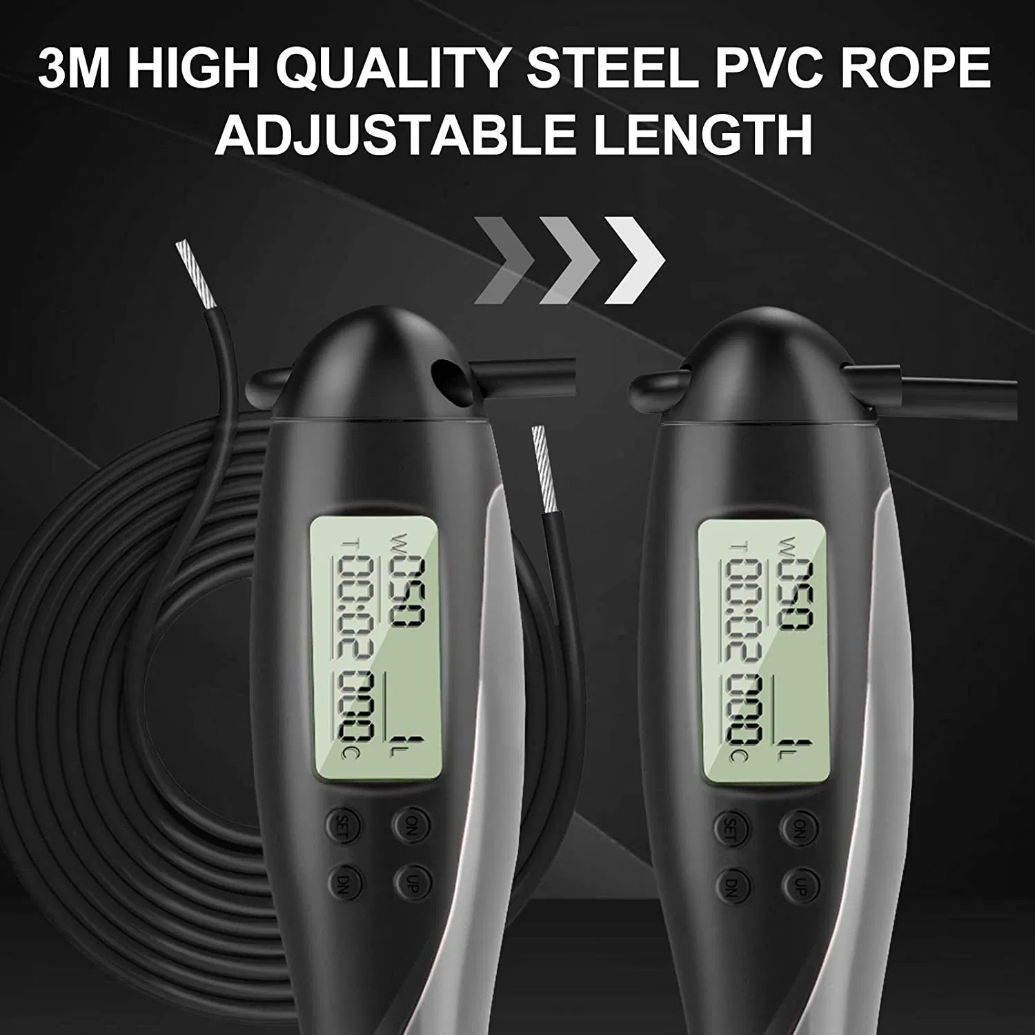 Sports 5mm PVC Weighted Anti Slip Smart Heavy Jump Rope Battle