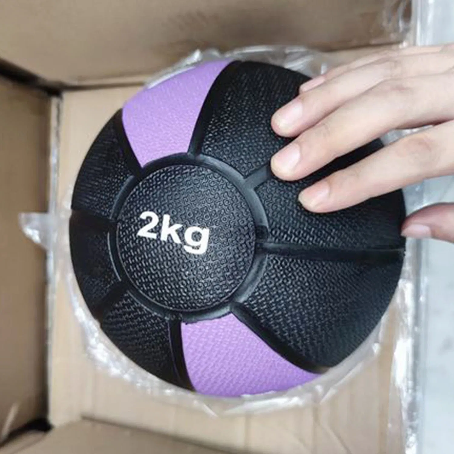 2kg Purple Rubber Sand Filled Medicine Ball for Home Gym