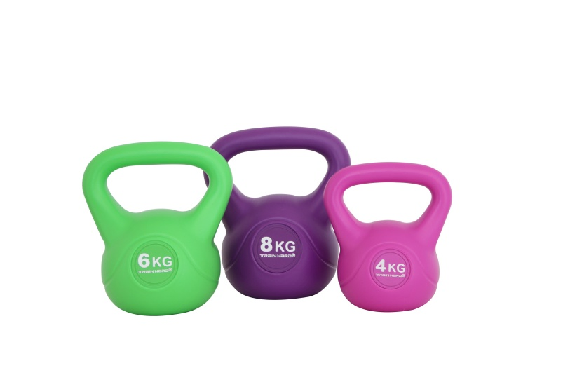 Balanced Cement Kettlebell with Color-Coded Weights - Anti-Scratch