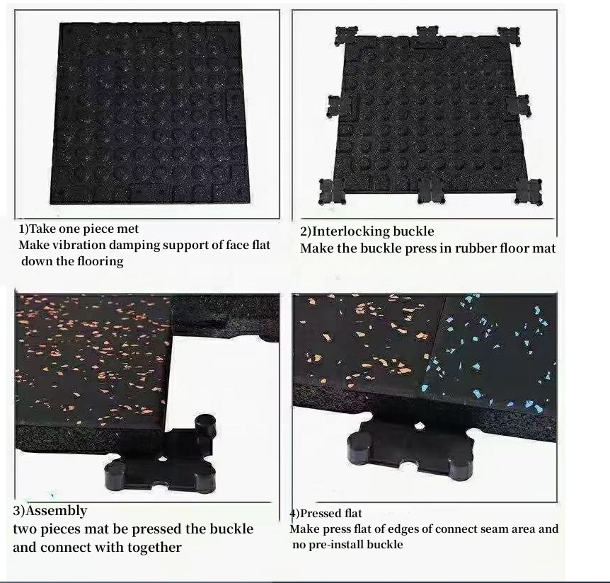 Indoor Anti Slip 20mm Recycled Rubber Flooring Tiles Gym Floor Mat