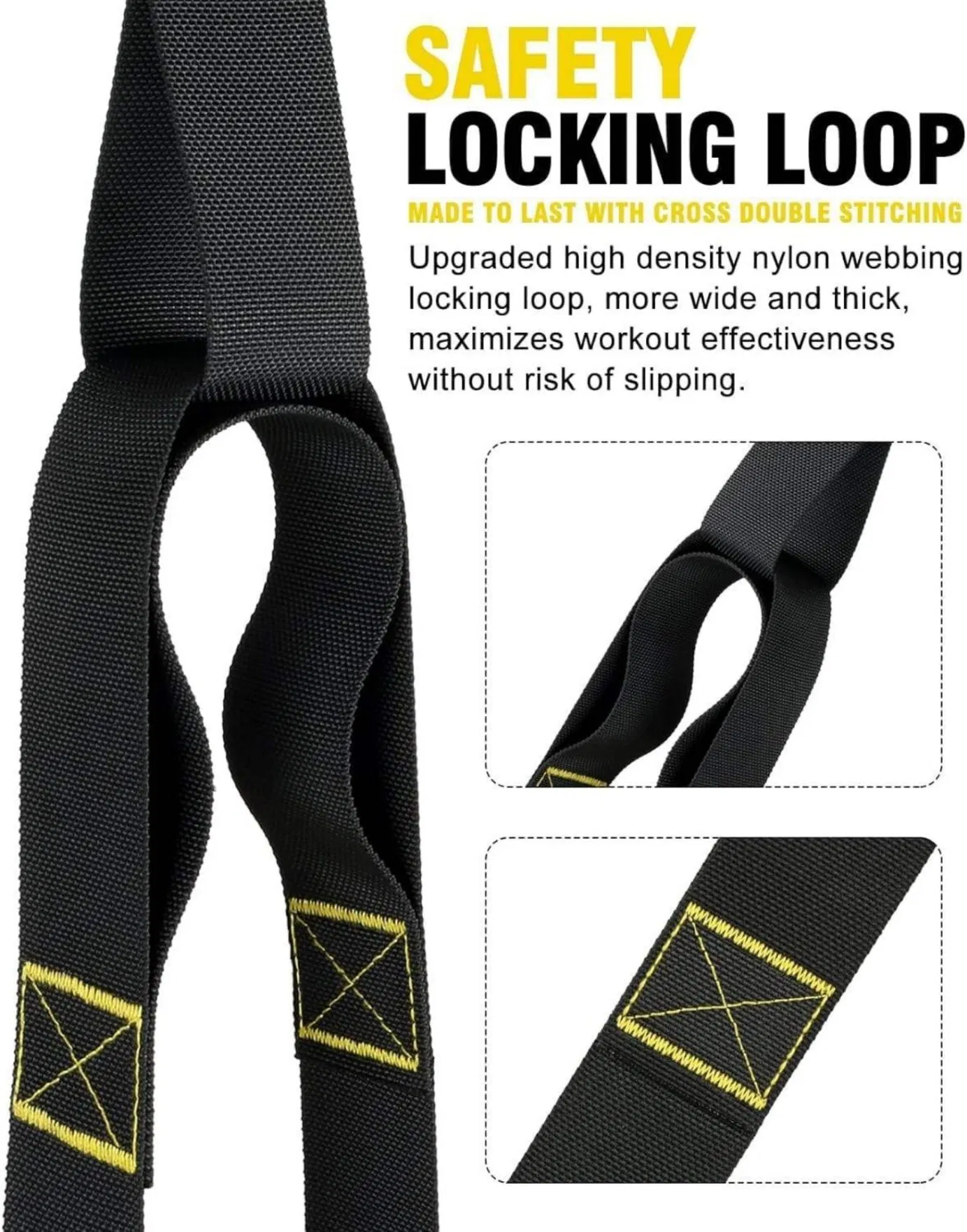 Home Resistance Training Kit Suspension Trainer Set with Extension Strap Door Anchor Handles for Workout Body Core Exercise