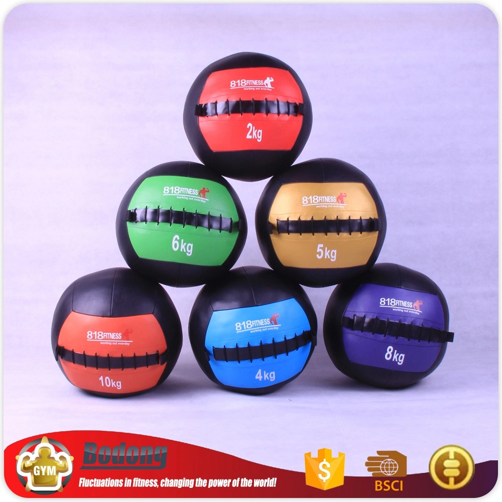 Gym PU Leather Slam Wall Ball Fitness Equipment Multi-Colored Medicine Ball