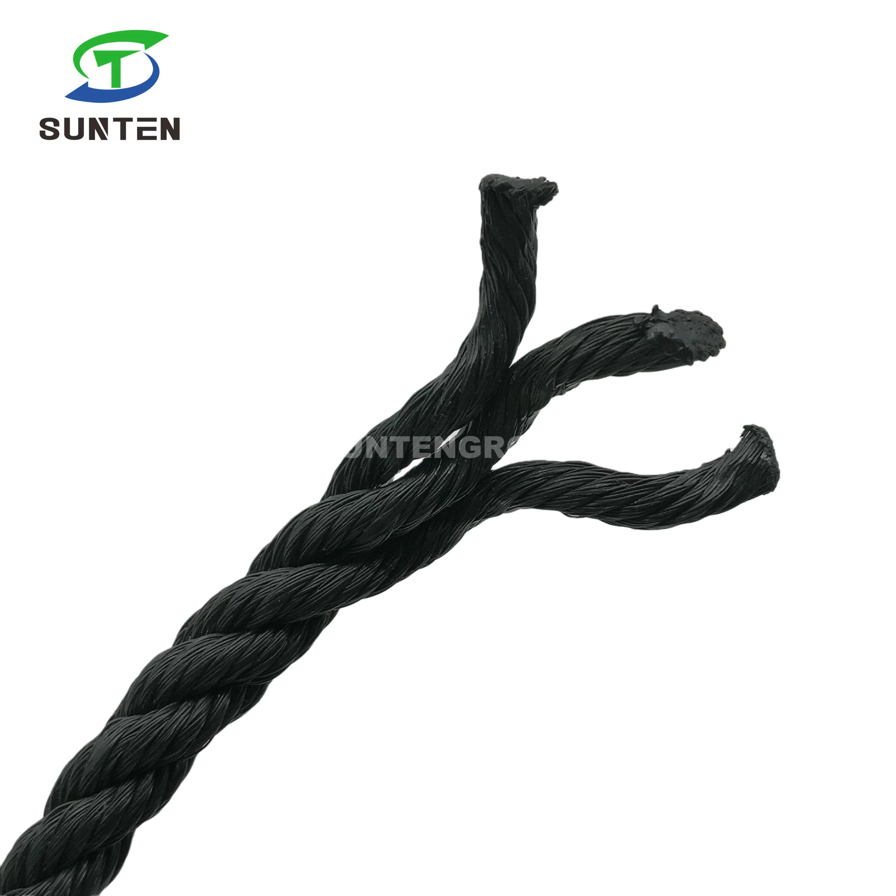 Black PE/Nylon/Polyethylene/Synthetic/Plastic/Fishing/Marine/Mooring/Packing/Twist/Twisted/Battle Rope