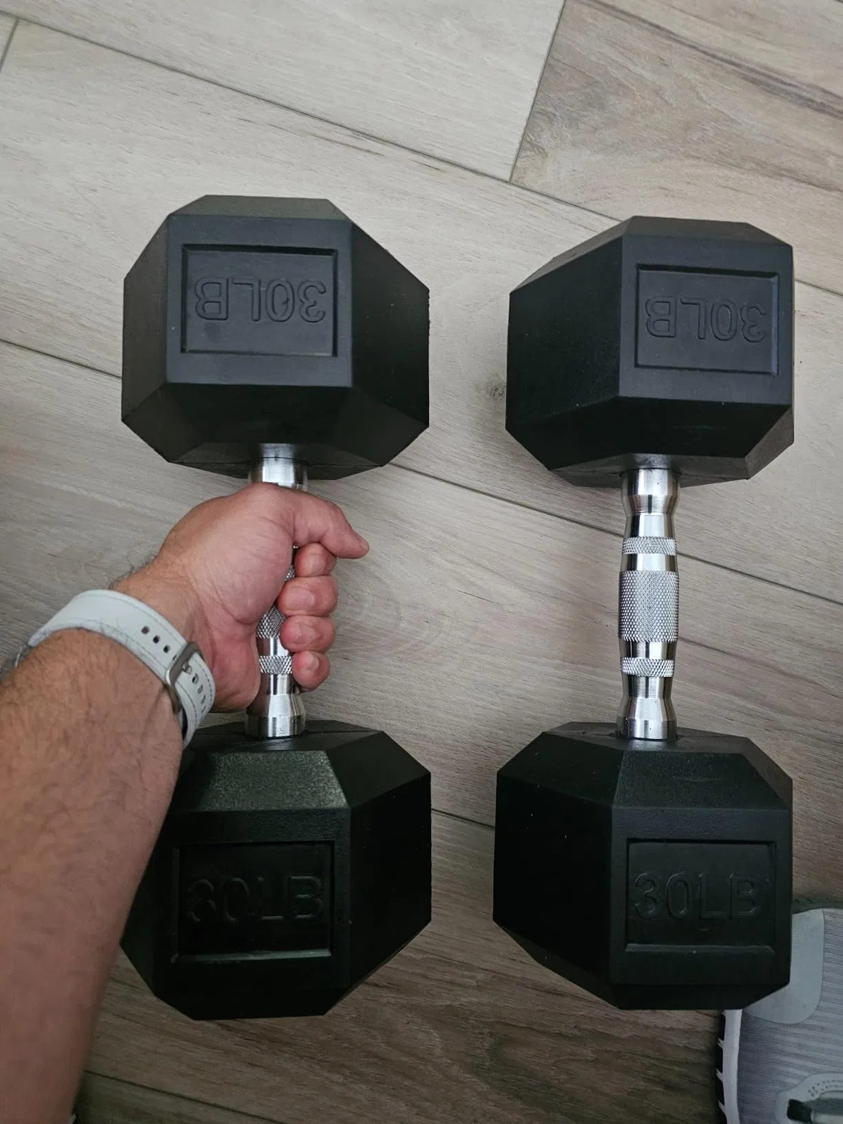 Hex Dumbbell--Rubber Coated Hexagonal Barbell Dumbbell with Adjustable Weight for Home Gym &amp; Crossfit Training