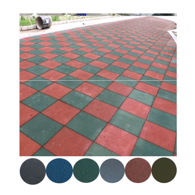 Shock-Absorbing Playground 20mm Indoor EPDM Rubber Gym Flooring Tiles Mat