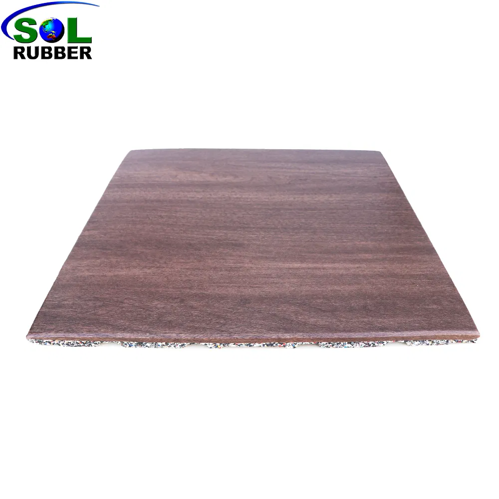 Wood Grain Odorless Absorption Gym Equipment Rubber Gym Floor Mat