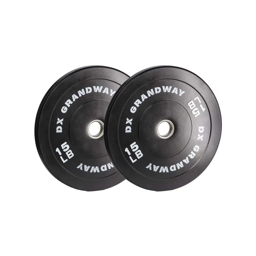 Black Rubber Bumper Weight Plates for Strength Training