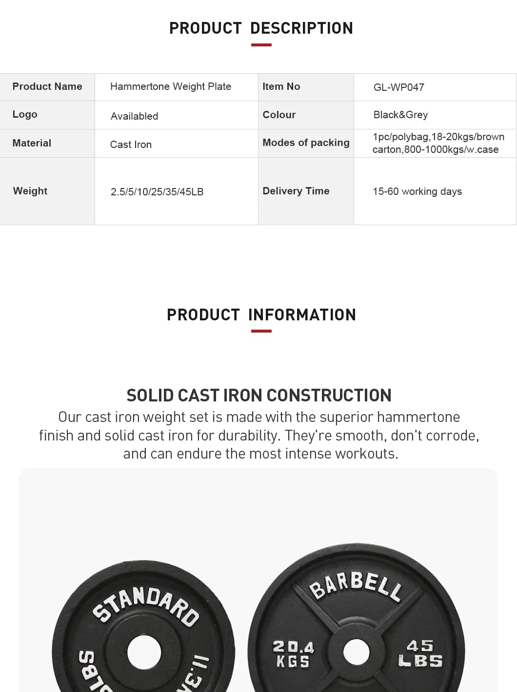 Cast Iron Weight Plate View 2