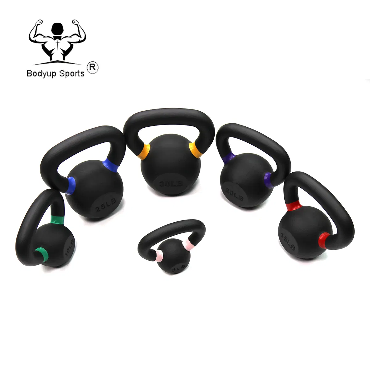 Black Cast Iron Kettlebell with Colorful Ears for Stylish Workouts