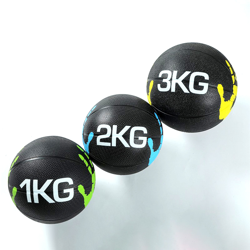 Rubber Medicine Ball with Double Grip 1-10kg Iron Sand Custom Logo Med Ball Lbs for Dynamic Multifunctional Exercise