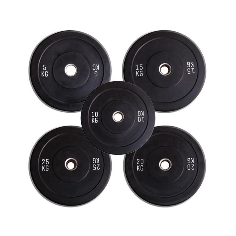 Gym Equipment Black Rubber Bumper Weight Plates for Home Gym Strength Training