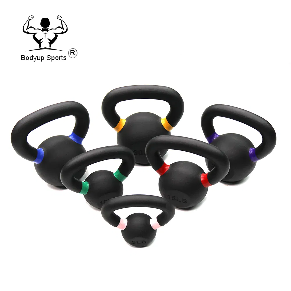 Black Cast Iron Kettlebell with Colorful Ears for Stylish Workouts