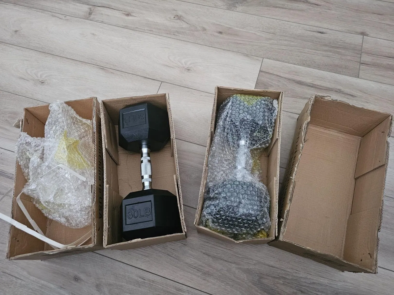 Hex Dumbbell--Rubber Coated Hexagonal Barbell Dumbbell with Adjustable Weight for Home Gym &amp; Crossfit Training