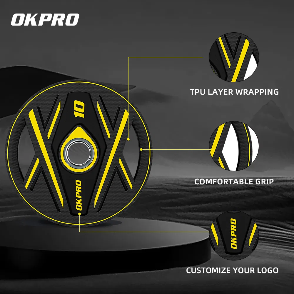 Wholesale Custom Logo CPU Bumper Plate Free Weight Gym Barbell Weight Plate