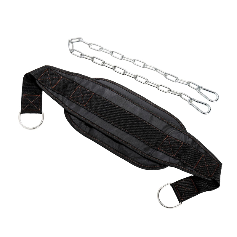 Dipping Belt with Chain Weightlifting Waist Belt Plastic Buckle Durable