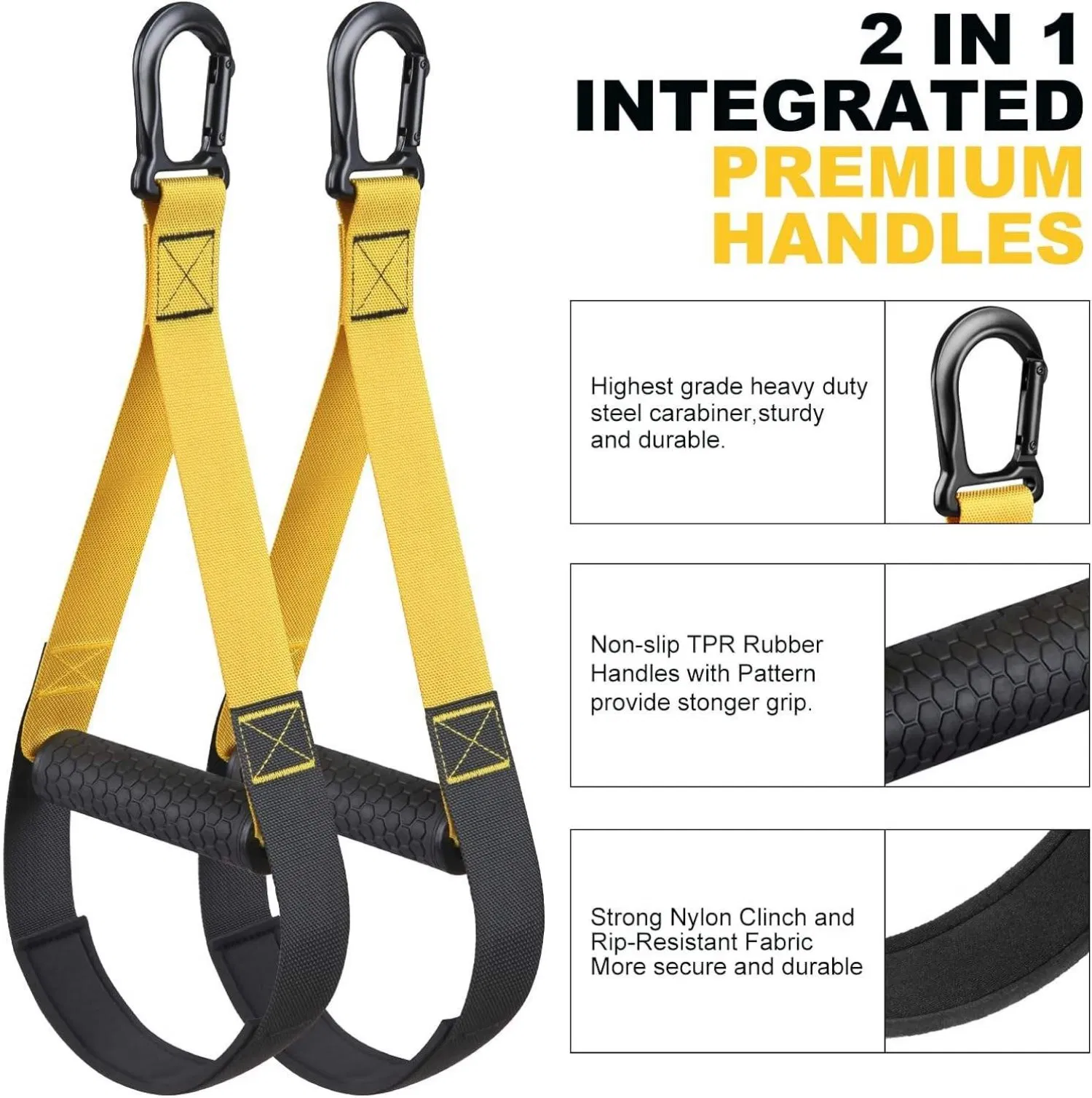 Home Resistance Training Kit Suspension Trainer Set with Extension Strap Door Anchor Handles for Workout Body Core Exercise