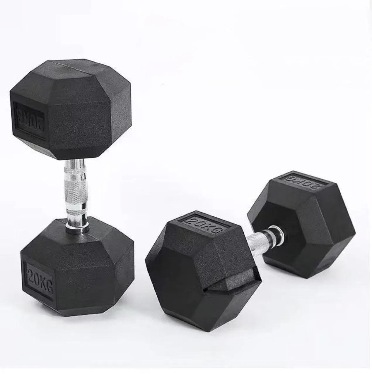 Home Gym Crossfit Training Rubber Coated Hexagonal Adjustable Weight Barbell Dumbbell