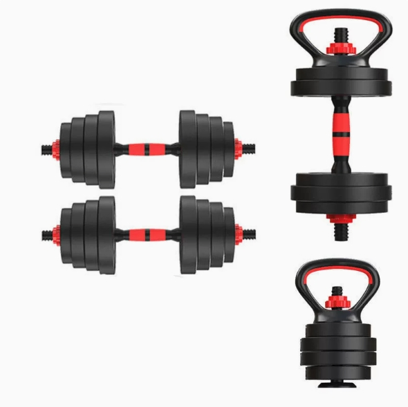 Versatile Cement Adjustable Dumbbell and Kettlebell Set for Home Workouts