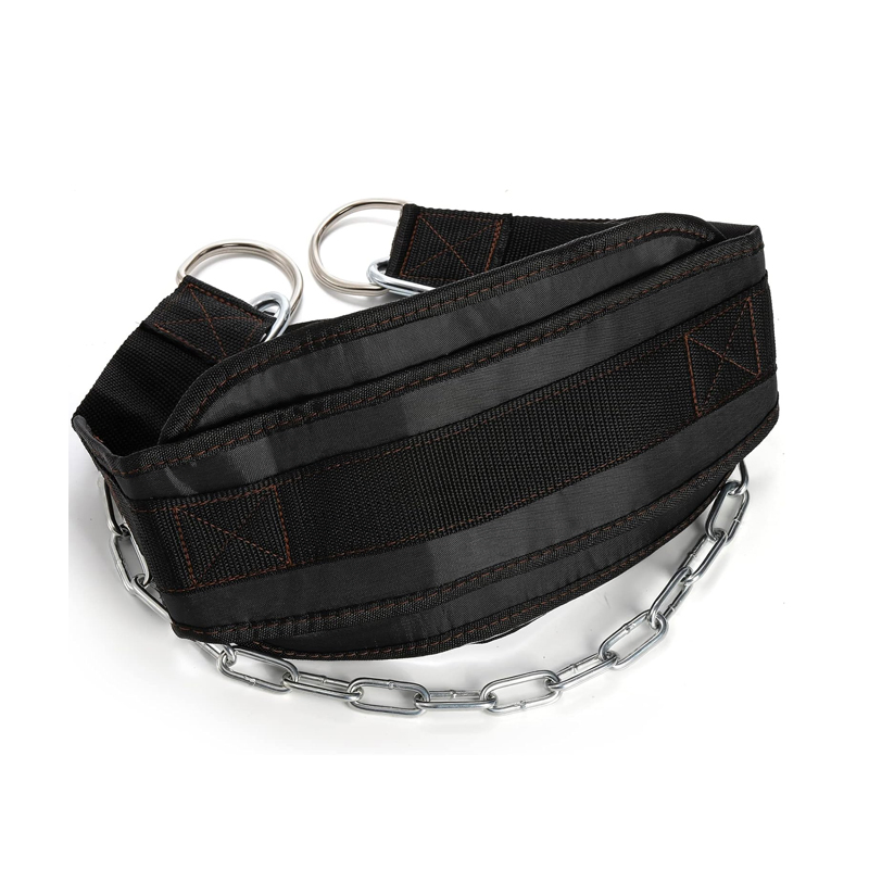 Dipping Belt with Chain Weightlifting Waist Belt Plastic Buckle Durable