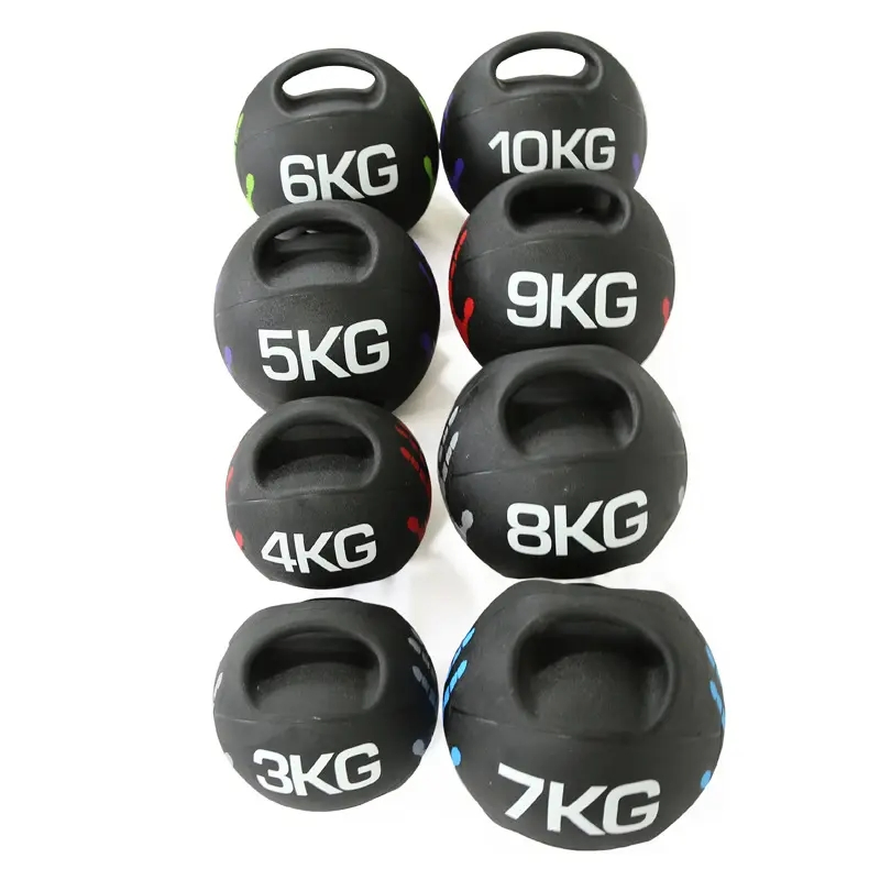 Versatile Dual Grip Rubber Medicine Ball for Dynamic Workouts