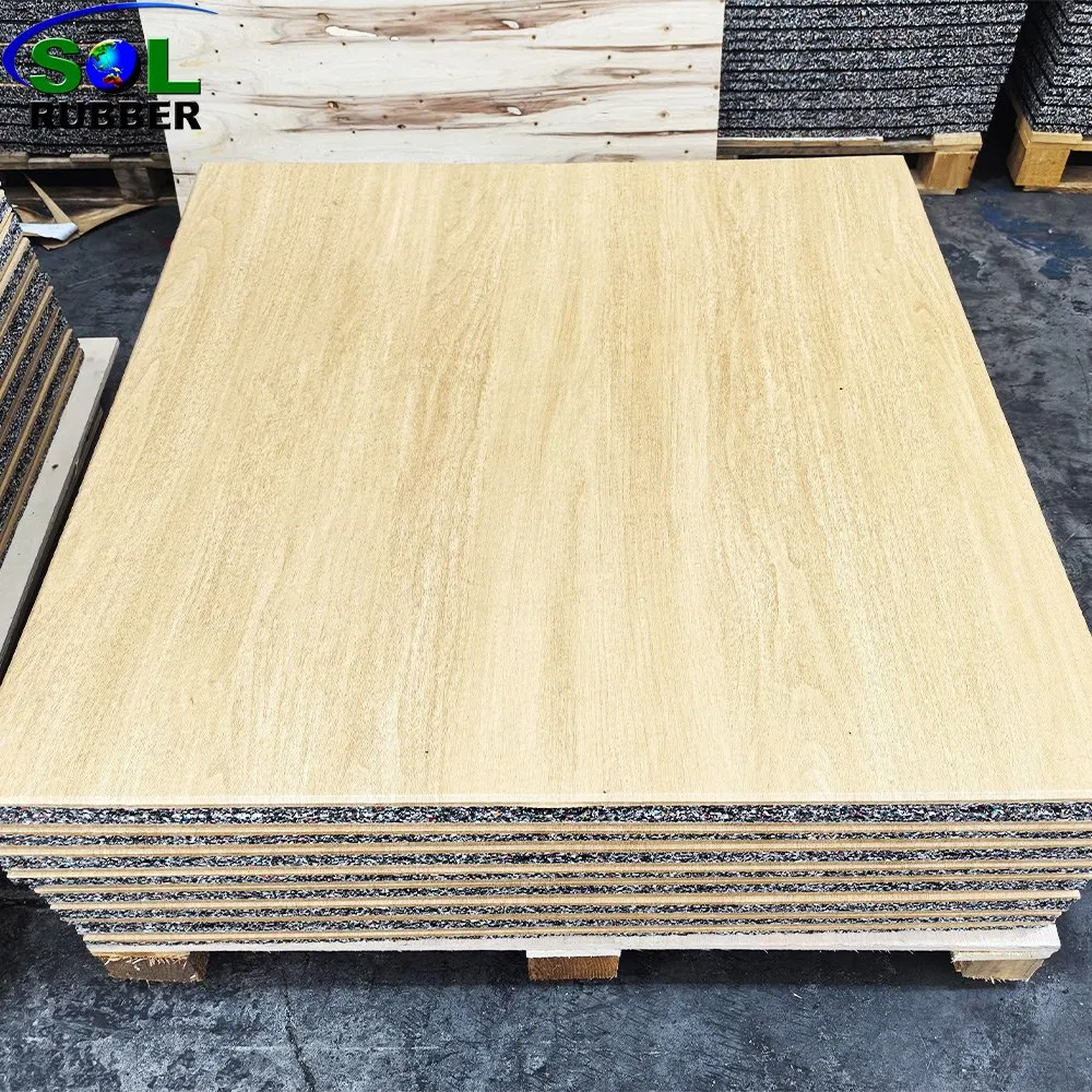 Wood Grain Wear-Resistant Commercial Gym Rubber Flooring Mat for Fitness Equipment