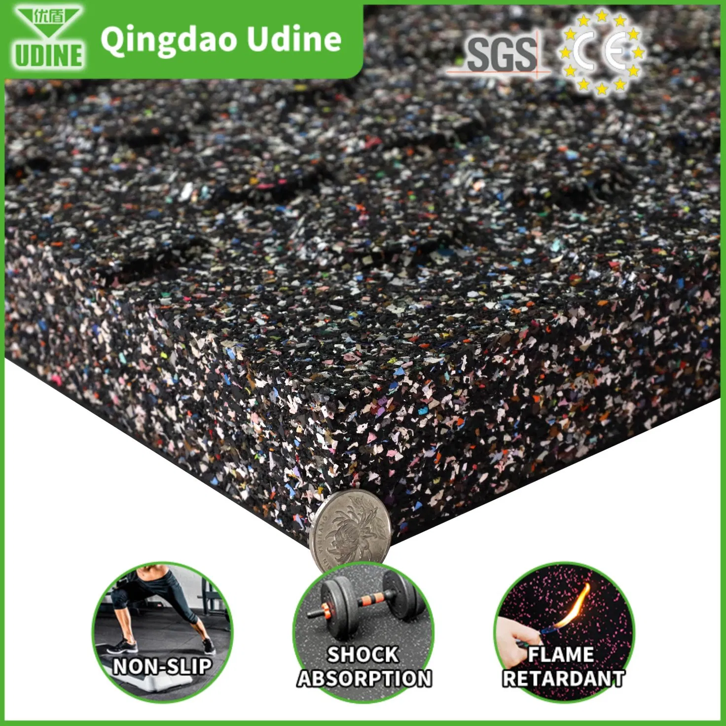 Premium Gym Flooring Mats Composite Mat Non-Toxic Flooring Gym