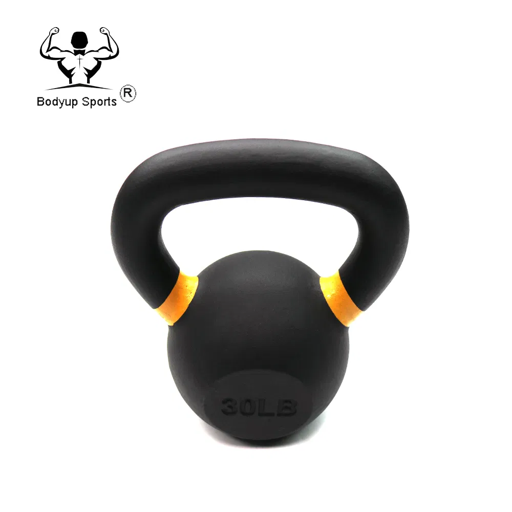 Black Cast Iron Kettlebell with Colorful Ears for Stylish Workouts