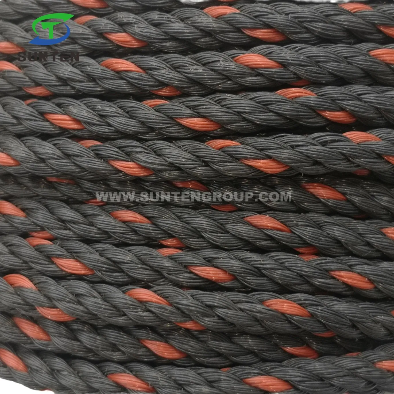 Black PE/Nylon/Polyethylene/Synthetic/Plastic/Fishing/Marine/Mooring/Packing/Twist/Twisted/Battle Rope