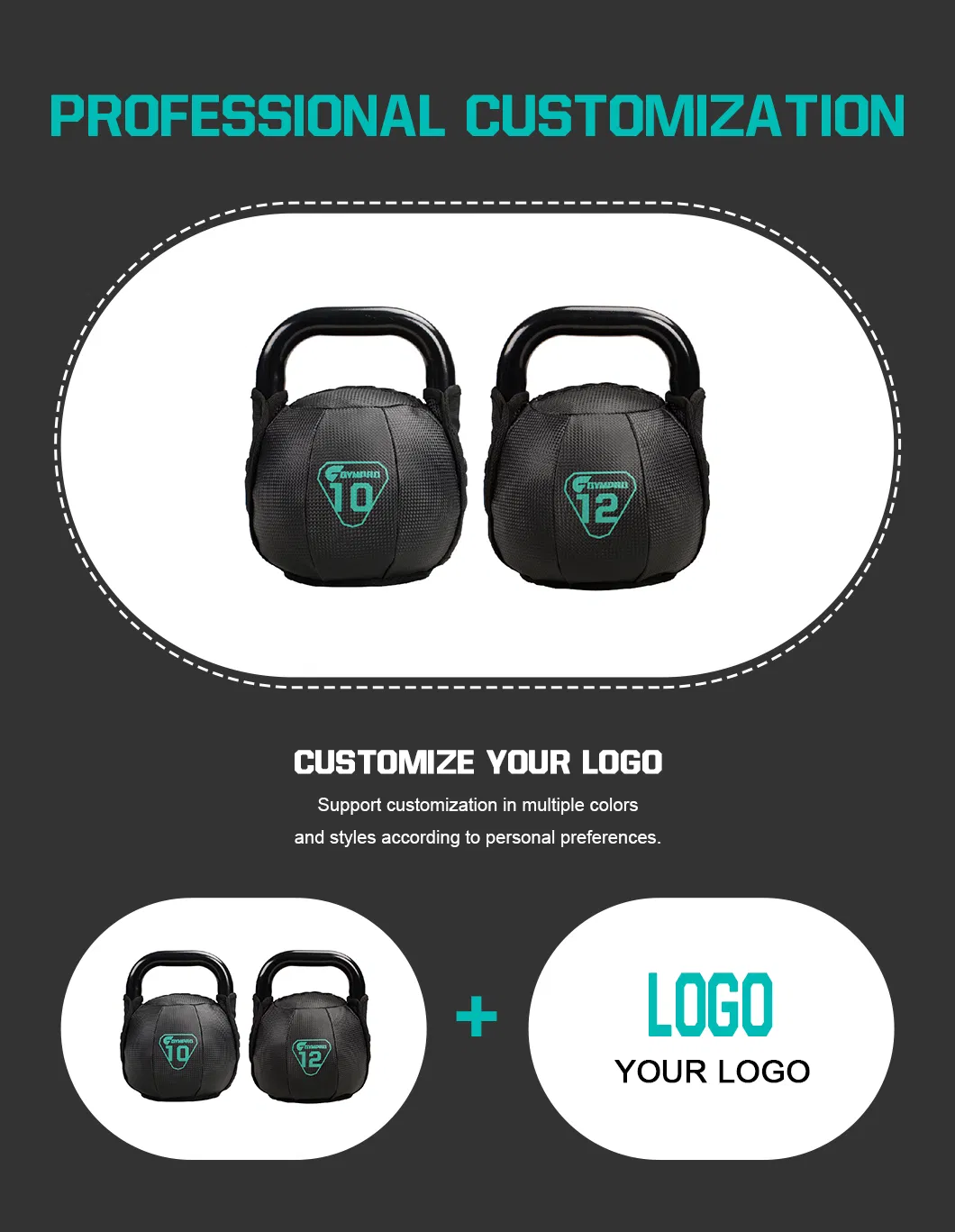 Rouser Fitness High Quality Weightlifting Strength Core Training Safety Fitness Kettle Bell Soft Kettlebell Weights