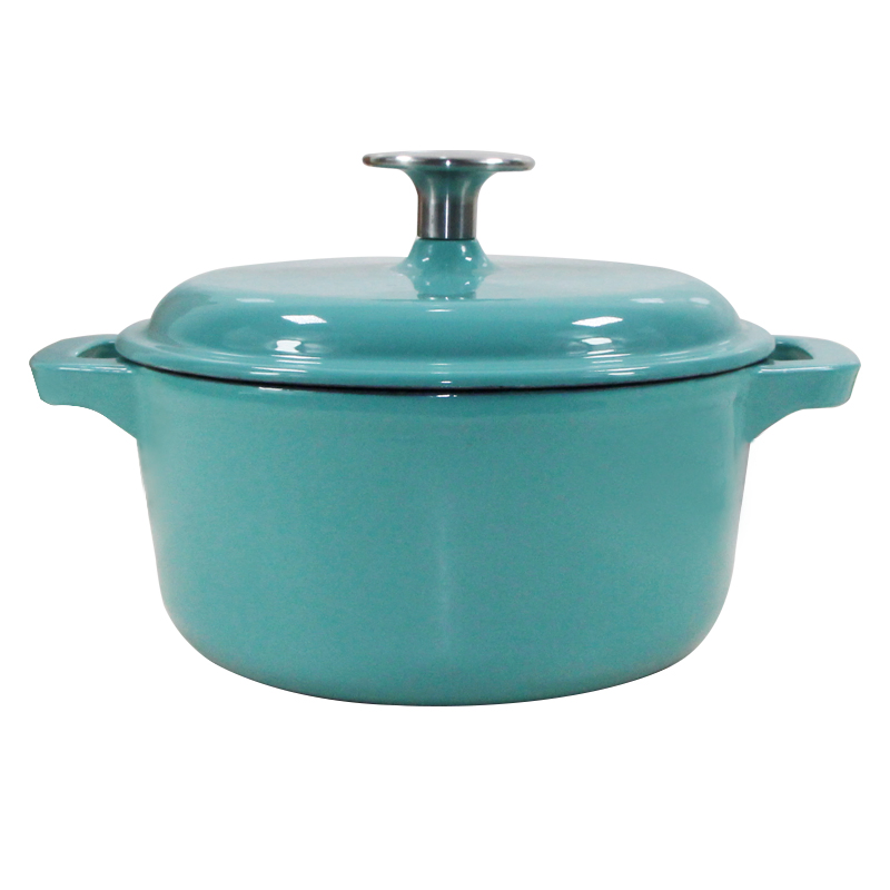 18cm 7" بوصة 1.6L 1.7qt وعاء طهي من الحديد الزهر مع غطاء، وعاء كاسر، وعاء للطبخ مع مقبض من الفولاذ المقاوم للصدأ