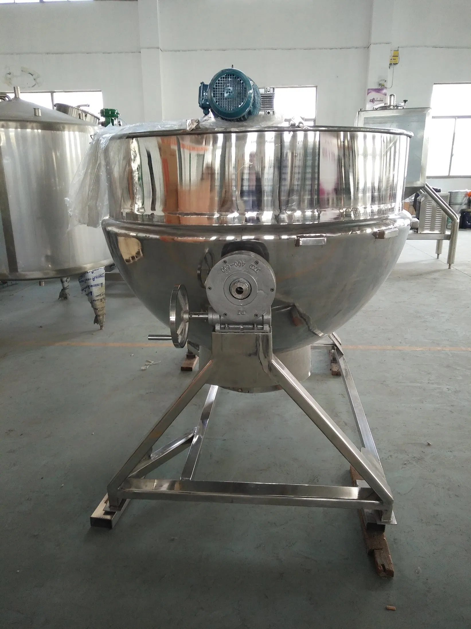 وعاء طهي غاز مائل من الفولاذ المقاوم للصدأ 1200L