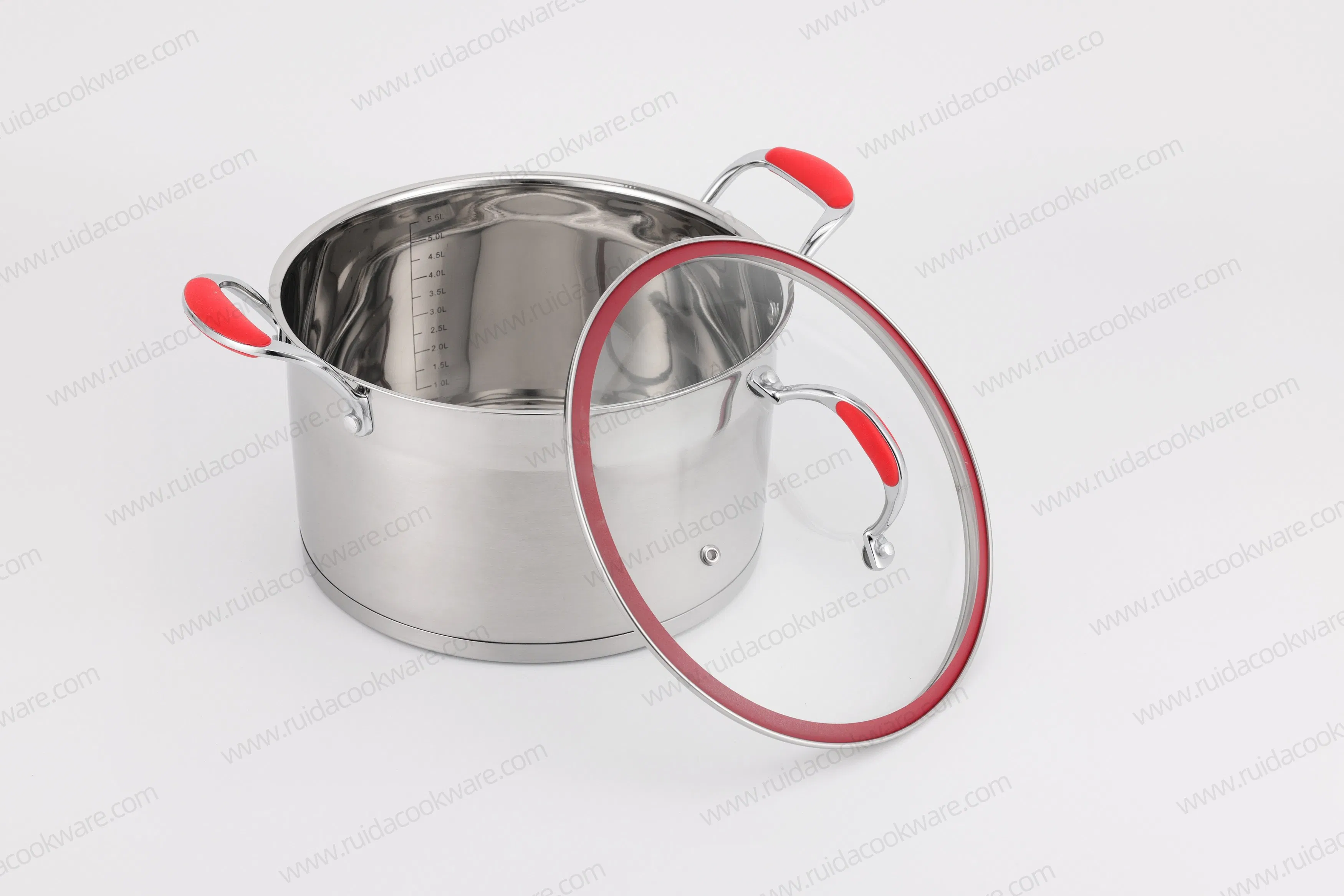 مجموعة أواني الطهي من الفولاذ المقاوم للصدأ 12PCS ذات القاع المزدوج السميك للأدوات المطبخية
