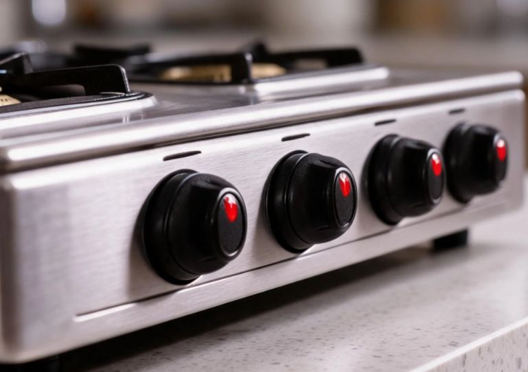 موقد غاز محمول 4-Burner من الفولاذ المقاوم للصدأ مع إشعال إلكتروني للطهي في المنزل والمطابخ التجارية