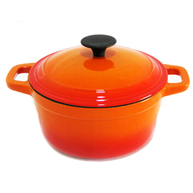 18cm 7" بوصة 1.6L 1.7qt وعاء طهي من الحديد الزهر مع غطاء، وعاء كاسر، وعاء للطبخ مع مقبض من الفولاذ المقاوم للصدأ