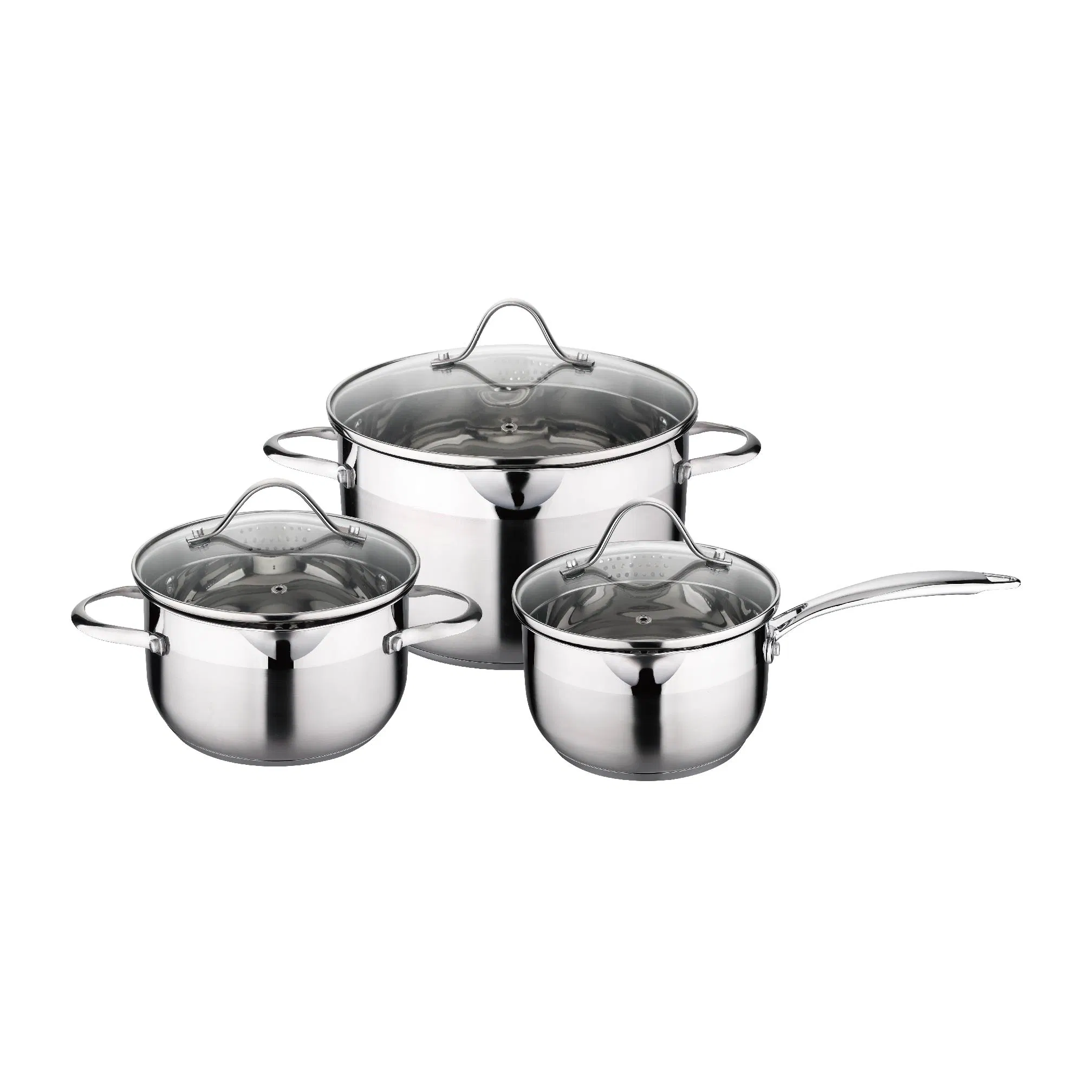 أدوات مطبخ عالية الجودة أدوات المطبخ أواني الطهي 3PCS مجموعة أواني الطهي من الفولاذ المقاوم للصدأ